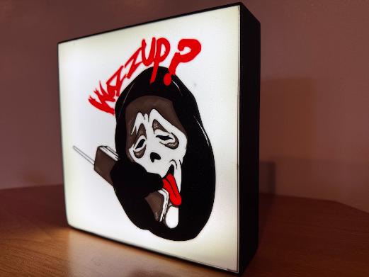 Light box glowing on a table